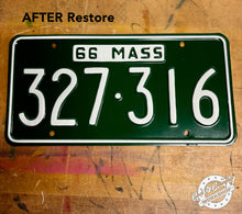 Load image into Gallery viewer, License Plate RESTORATIONS + PHOTO GALLERY + . . . . . . . . CLICK ON PHOTO TO SEE LOTS MORE . . . . . . . . . . . .