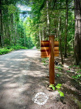 Load image into Gallery viewer, Custom PRIVATE PROPERTY DIRECTIONAL CEDAR SIGN and CEDAR POSTS