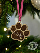 Load image into Gallery viewer, Personalized Cat or Dog Paw Ornament