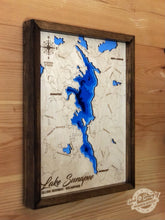 Load image into Gallery viewer, LAKE SUNAPEE BATHYMETRIC LAYERED WOOD MAP
