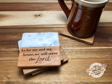 Load image into Gallery viewer, Marble and Acacia Wood Coaster Sets - 4 DIFFERENT DESIGNS TO CHOOSE FROM or CUSTOM