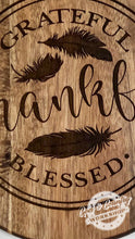 Load image into Gallery viewer, Grateful, Thankful, Blessed - Small Round Cutting Board