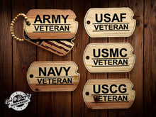 Load image into Gallery viewer, Commemorative Military Veteran Dog Tag Decor Pieces - All Branches
