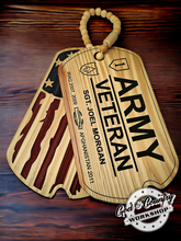 Load image into Gallery viewer, Commemorative Military Veteran Dog Tag Decor Pieces - All Branches
