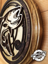 Load image into Gallery viewer, Fish on the Line - Round Multi-Layered Wood Decor Plaque
