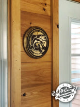 Load image into Gallery viewer, Fish on the Line - Round Multi-Layered Wood Decor Plaque
