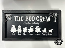 Load image into Gallery viewer, Boo Crew Ghost Family Sign - Customized and Personalized
