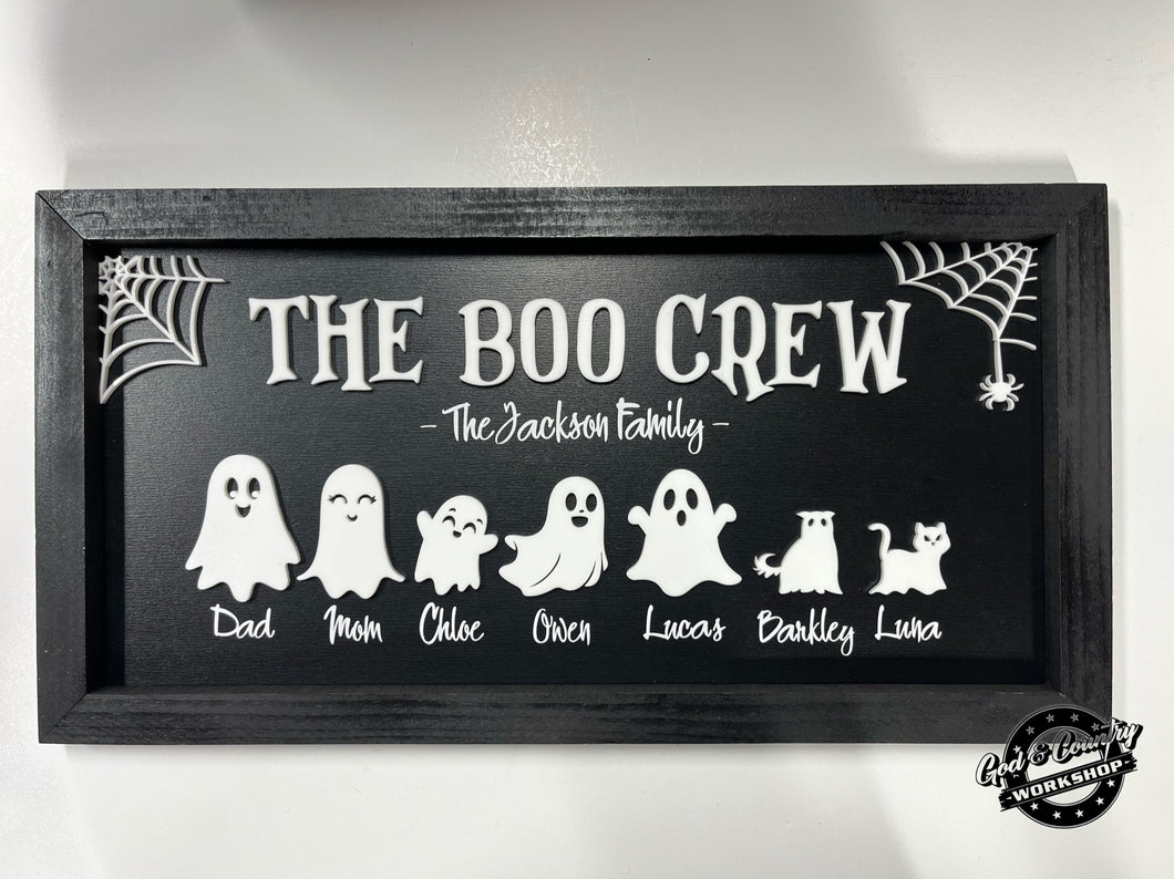 Boo Crew Ghost Family Sign - Customized and Personalized