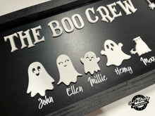 Load image into Gallery viewer, Boo Crew Ghost Family Sign - Customized and Personalized
