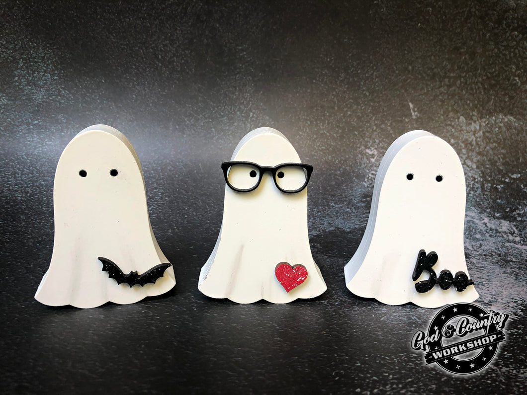 HALLOWEEN GHOST SHELF SITTERS - DECOR