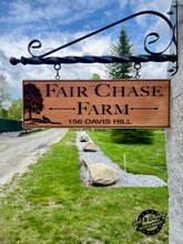 Load image into Gallery viewer, Custom RESIDENTIAL CEDAR SIGNS with SCROLL BRACKETS
