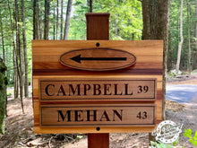 Load image into Gallery viewer, CUSTOM Private Property Directional Cedar Sign &amp; Post
