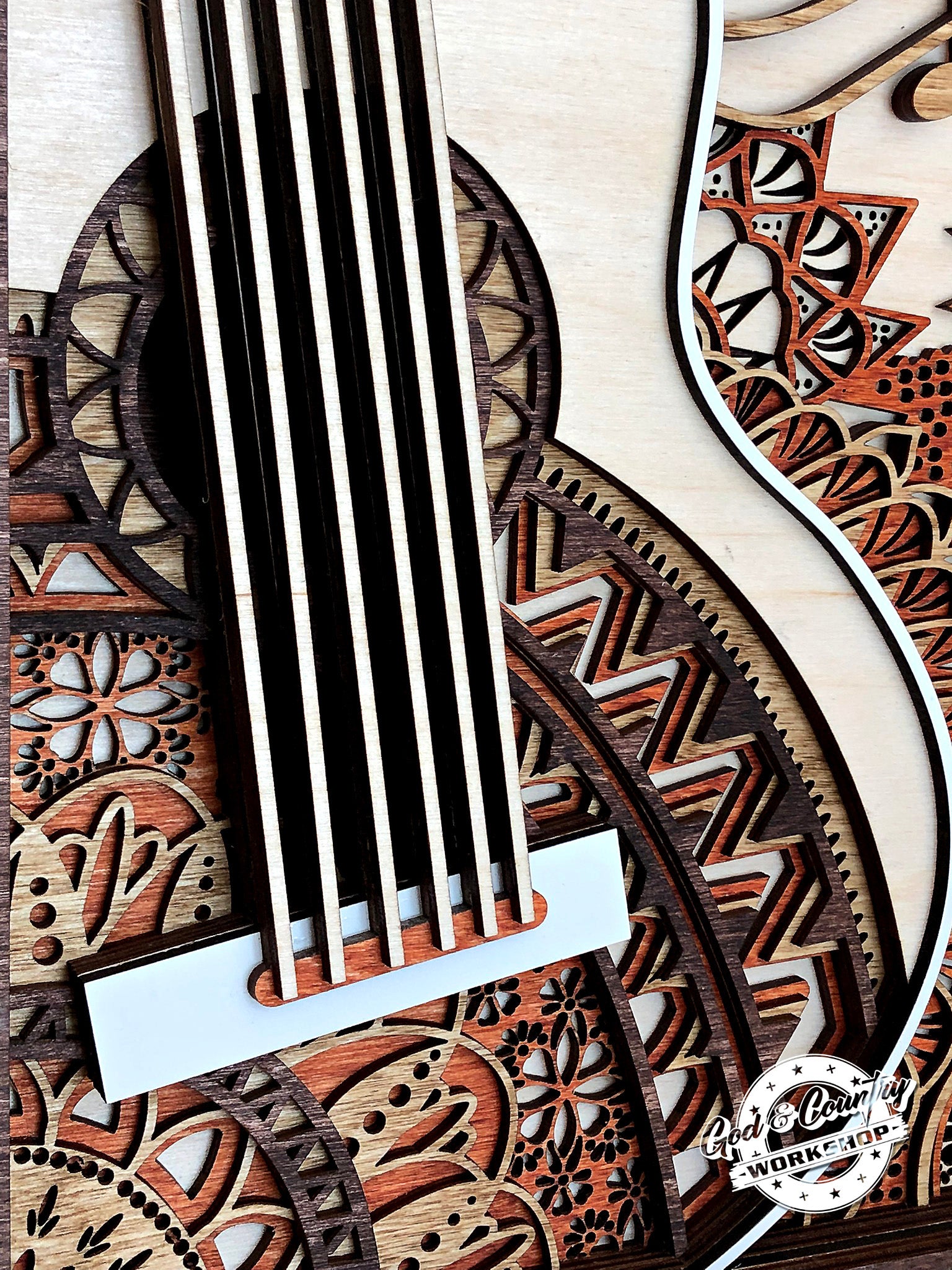 Acoustic Guitar - Decor - 3D - Multi-Layer - Art – God