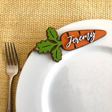 Load image into Gallery viewer, Personalized Easter Basket or Table Place Setting Name/Greeting Carrot Tags
