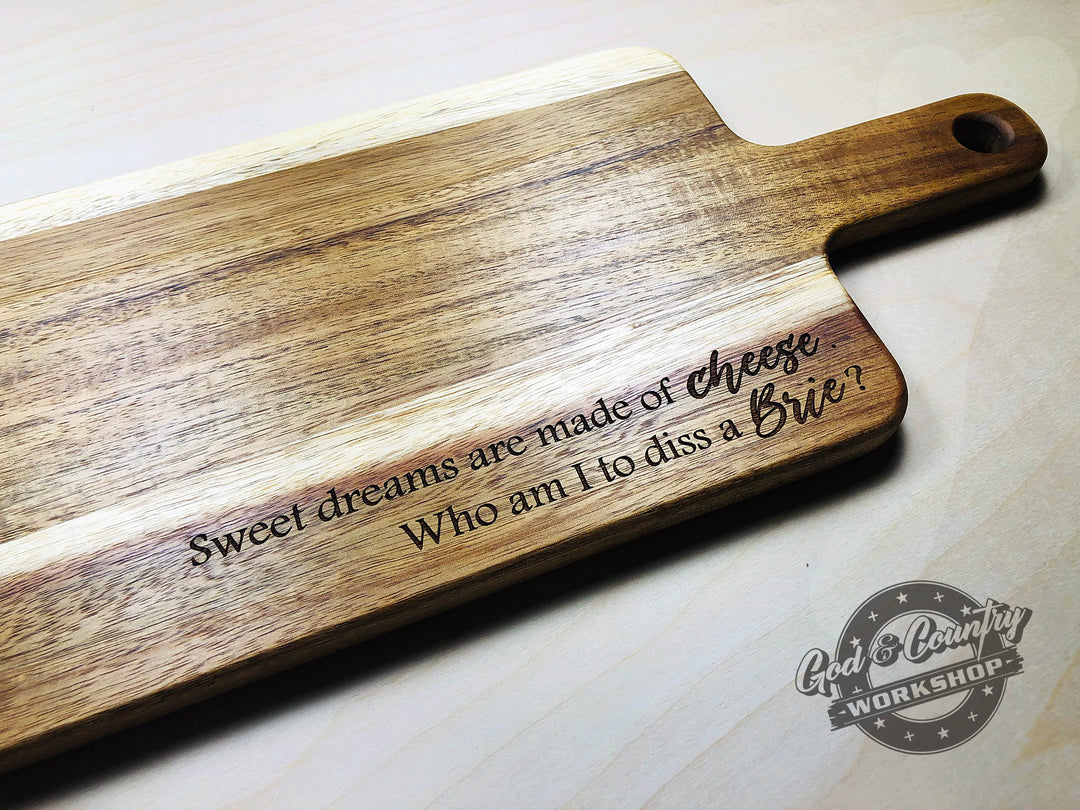 Sweet Dreams Are Made Of Cheese Funny Mother's Day Cutting Board Gift –  Lady Laser Co