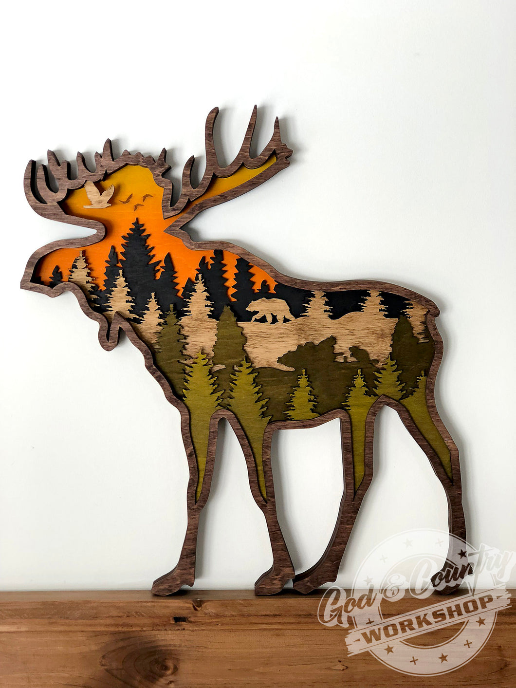 MOOSE - WALL ART Decor - Multi-Layer - 3D